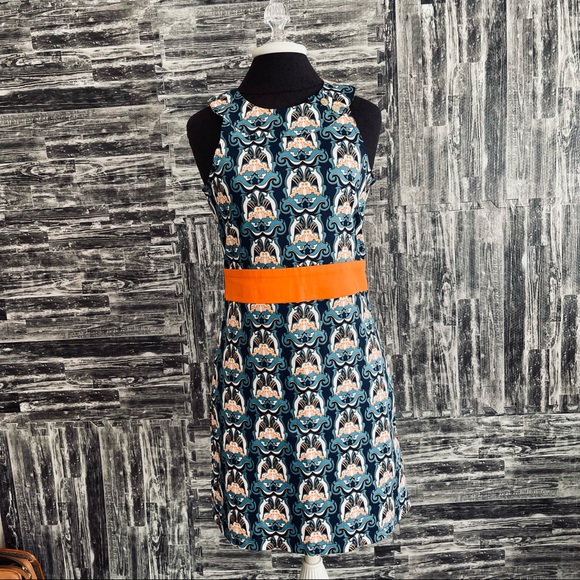 Tracy Negoshian Mulit-color Graphic Short Sleeveless Pattern Dress Size medium - Picture 11 of 14